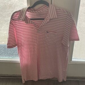 Vineyard Vines Men’s Pink Striped Polo